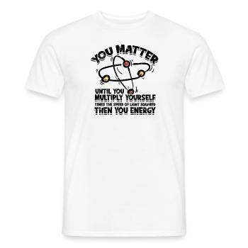 VOUS COMPTEZ JUSQU’À CE QUE VOUS AYEZ DE L’ÉNERGIE - Physique Humour - T-shirt homme - blanc - Devant - AI Model Male 178 dark (178cm)