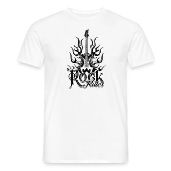 Rock Rules - Musikgenre - T-shirt homme - blanc - Devant - AI Model Male 178 dark (178cm)