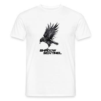 Raven with a Message: Shadow Sentinel - Men's T-Shirt - white - Front - AI Model Male 178 dark (178cm)