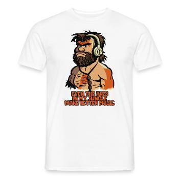 Even monkeys in the jungle make better music - Men's T-Shirt - white - Front - AI Model Male 178 dark (178cm)