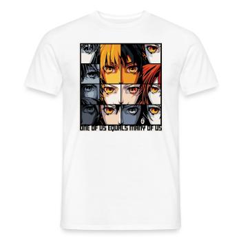 One of us equals many of us, we are many - Men's T-Shirt - white - Front - AI Model Male 178 dark (178cm)