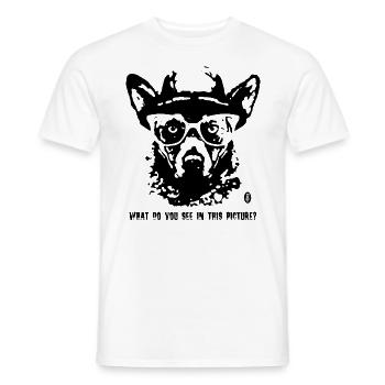 L’analyse de Rorschach et un drôle de chien de troupeau - T-shirt homme - blanc - Devant - AI Model Male 178 dark (178cm)