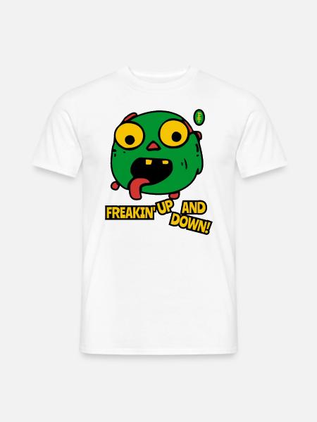 Freakin' Up and Down Cartoon Monster - Männer T-Shirt - Weiß
