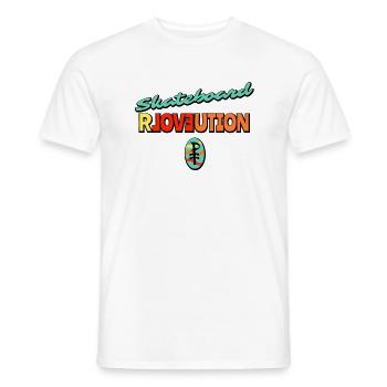Skateboard revolution and declaration of love - Men's T-Shirt - white - Front - AI Model Male 178 dark (178cm)