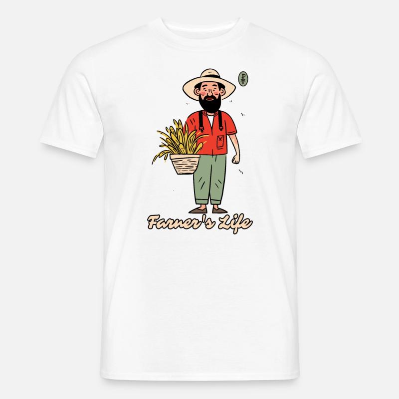 Leben eines Landwirts, der Bauer - Männer T-Shirt - Weiß