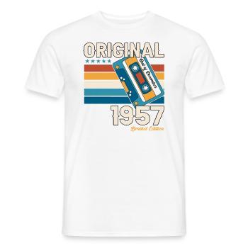 66. Geburtstag Dezember Jahrgang 1957 Kassette - Männer T-Shirt - Weiß - Vorne - AI Model Male 178 dark (178cm)