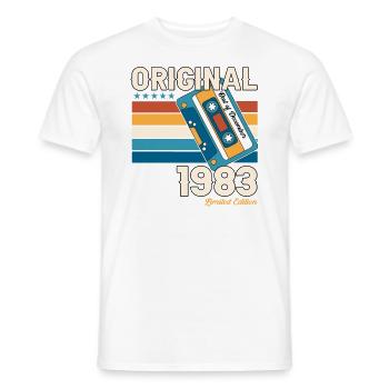 40e anniversaire Cassette décembre Vintage 1983 - T-shirt homme - blanc - Devant - AI Model Male 178 dark (178cm)