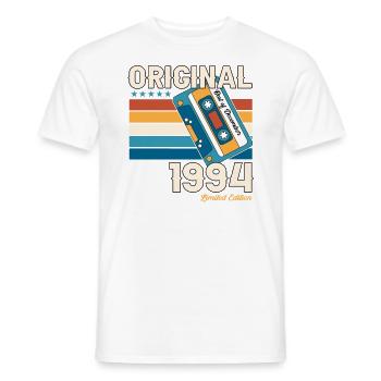 Cassette 29e anniversaire décembre Vintage 1994 - T-shirt homme - blanc - Devant - AI Model Male 178 dark (178cm)