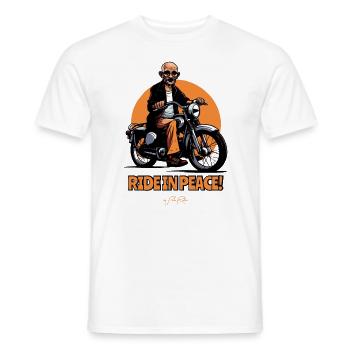 Roulez en toute tranquillité, motard - T-shirt homme - blanc - Devant - AI Model Male 178 dark (178cm)