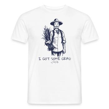 Chinese Rice Farmer Says, I Have Some Grass - Men's T-Shirt - white - Front - AI Model Male 178 dark (178cm)