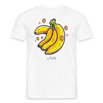 Cute hearts and love bananas - Men's T-Shirt - white - Front - AI Model Male 178 dark (178cm)