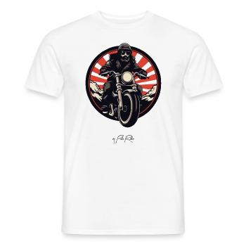Der coolste Motorradfahrer aller Zeiten - Männer T-Shirt - Weiß - Vorne - AI Model Male 178 dark (178cm)