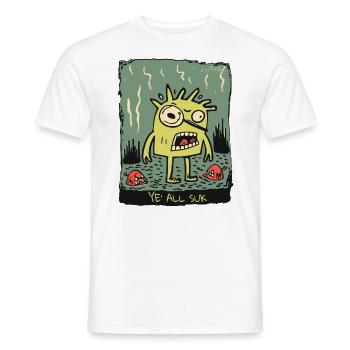 Angry Cartoon Creature: You Are All Goofy - Men's T-Shirt - white - Front - AI Model Male 178 dark (178cm)