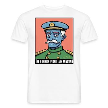 The common people are annoying, aristocrat - Men's T-Shirt - white - Front - AI Model Male 178 dark (178cm)