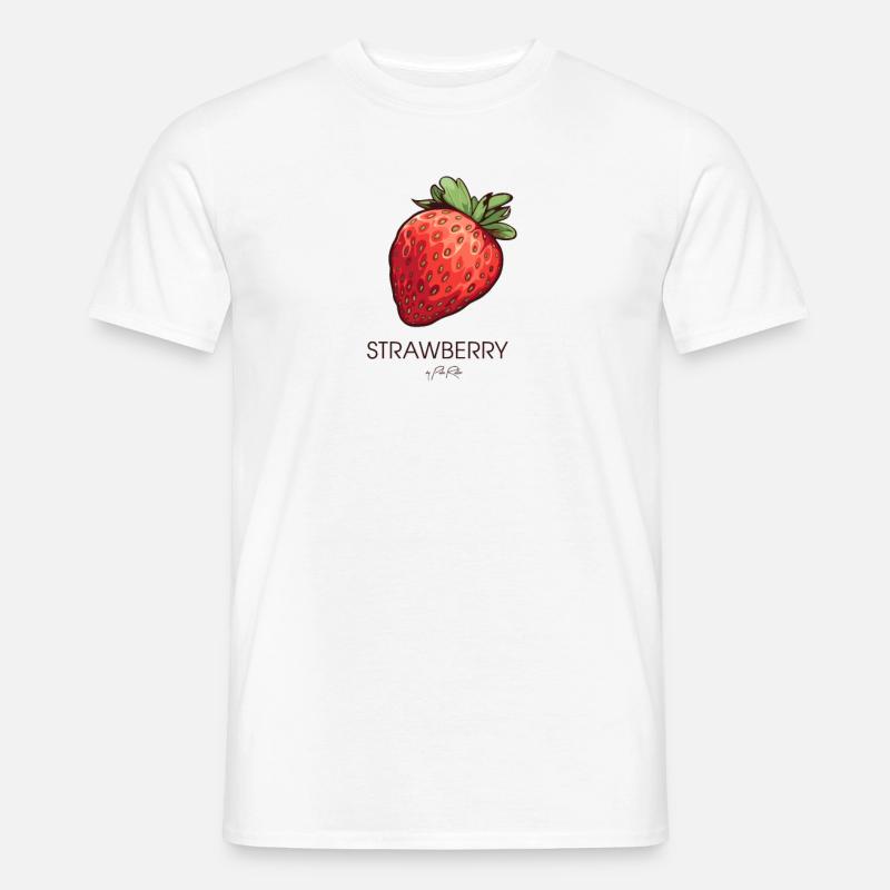 Einfache Erdbeere - Männer T-Shirt - Weiß