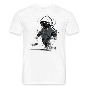 Hip-Hop, Graffiti, Breakdance des années 90 - T-shirt homme - blanc - Devant - AI Model Male 178 dark (178cm)