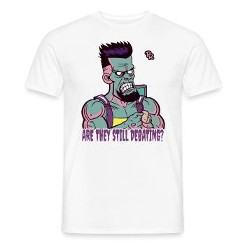 Average citizen: Is there still a debate? - Men's T-Shirt - white - Front - AI Model Male 178 dark (178cm)
