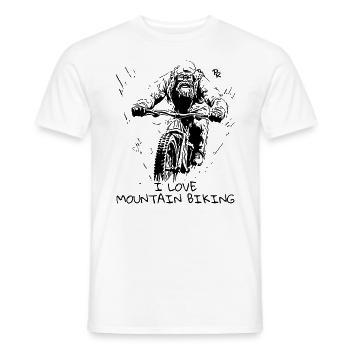 Cool Yeti, j’adore le VTT - T-shirt homme - blanc - Devant - AI Model Male 178 dark (178cm)