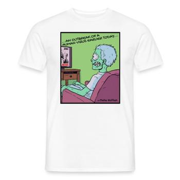 Bad in zombie news, people - Men's T-Shirt - white - Front - AI Model Male 178 dark (178cm)