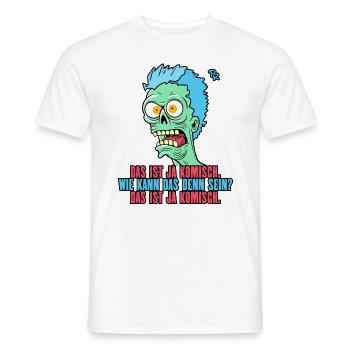 das ist ja komisch, wie kann das denn sein - Männer T-Shirt - Weiß - Vorne - AI Model Male 178 dark (178cm)