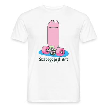 Contemporary Modern Skateboard Art - Men's T-Shirt - white - Front - AI Model Male 178 dark (178cm)