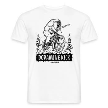 Yeti ressent une poussée de dopamine en faisant du VTT - T-shirt homme - blanc - Devant - AI Model Male 178 dark (178cm)