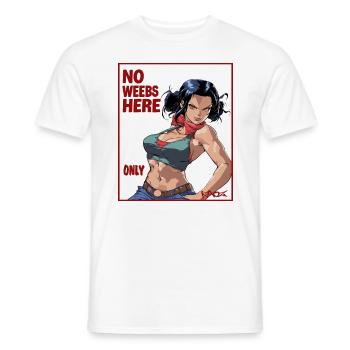 No weebs here, just anime women - Men's T-Shirt - white - Front - AI Model Male 178 dark (178cm)