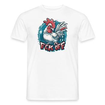 FCK OFF Poulet au coq - T-shirt homme - blanc - Devant - AI Model Male 178 dark (178cm)