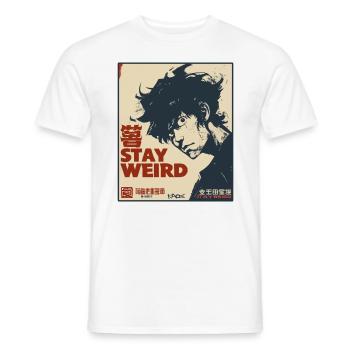 Stay Weird, Jeune Manga Asiatique Anime - T-shirt homme - blanc - Devant - AI Model Male 178 dark (178cm)