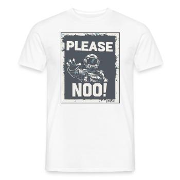 Affiche d’astronaute : S’il vous plaît, pas dans l’espace - T-shirt homme - blanc - Devant - AI Model Male 178 dark (178cm)