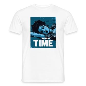 Femme qui dort, sieste de l’après-midi - T-shirt homme - blanc - Devant - AI Model Male 178 dark (178cm)