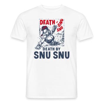 Death by Snu Snu, Muskulöse Fitness Frau - Männer T-Shirt - Weiß - Vorne - AI Model Male 178 dark (178cm)