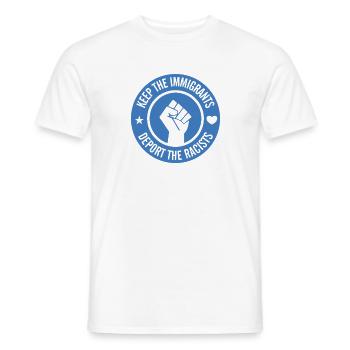 Slogans against the right - drive out Nazis - Men's T-Shirt - white - Front - AI Model Male 178 dark (178cm)