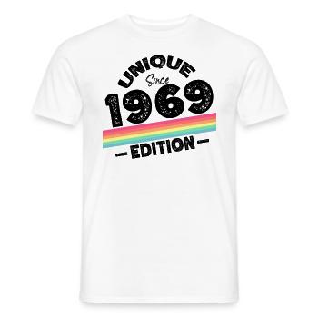 Unique depuis 1969 Edition Anniversaire Millésime 1969 - T-shirt homme - blanc - Devant - AI Model Male 178 dark (178cm)