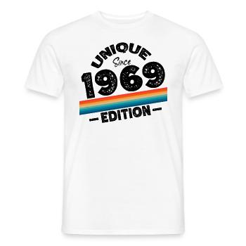 Unique depuis 1969 Edition Anniversaire Millésime 1969 - T-shirt homme - blanc - Devant - AI Model Male 178 dark (178cm)