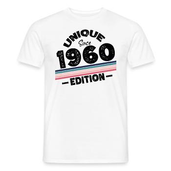 Unique depuis les années 1960 édition anniversaire Vintage des années 1960 - T-shirt homme - blanc - Devant - AI Model Male 178 dark (178cm)