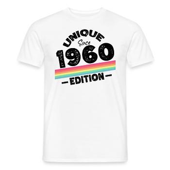 Unique depuis les années 1960 édition anniversaire Vintage des années 1960 - T-shirt homme - blanc - Devant - AI Model Male 178 dark (178cm)