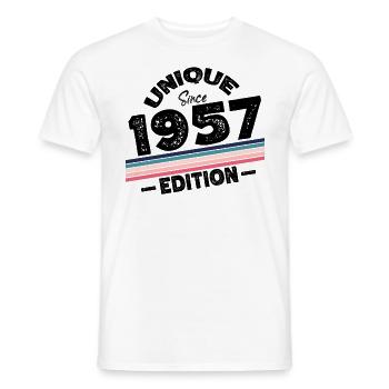 Unique since 1957 Edition Birthday Vintage 1957 - Men's T-Shirt - white - Front - AI Model Male 178 dark (178cm)