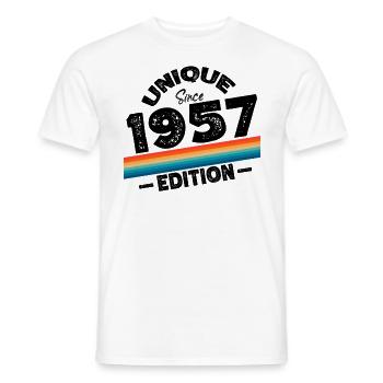 Unique since 1957 Edition Birthday Vintage 1957 - Men's T-Shirt - white - Front - AI Model Male 178 dark (178cm)