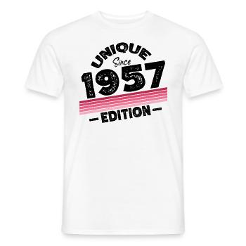 Unique since 1957 Edition Birthday Vintage 1957 - Men's T-Shirt - white - Front - AI Model Male 178 dark (178cm)