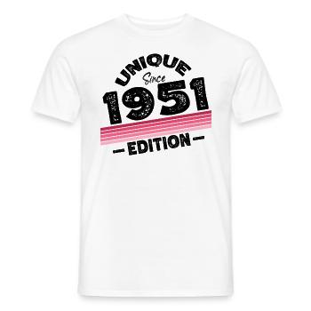 Unique Since 1951 Edition Birthday Vintage 1951 - Men's T-Shirt - white - Front - AI Model Male 178 dark (178cm)