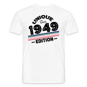 Unique depuis 1949 Edition Anniversaire Millésime 1949 - T-shirt homme - blanc - Devant - AI Model Male 178 dark (178cm)
