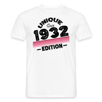 Unique depuis 1932 Edition Anniversaire Millésime 1932 - T-shirt homme - blanc - Devant - AI Model Male 178 dark (178cm)