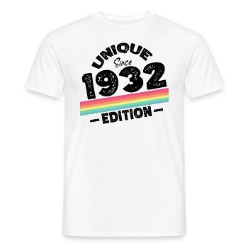Unique depuis 1932 Edition Anniversaire Millésime 1932 - T-shirt homme - blanc - Devant - AI Model Male 178 dark (178cm)