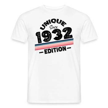 Unique depuis 1932 Edition Anniversaire Millésime 1932 - T-shirt homme - blanc - Devant - AI Model Male 178 dark (178cm)