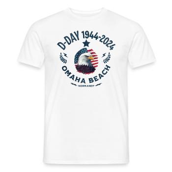 D DAY 80th anniversary Omaha beach - Men's T-Shirt - white - Front - AI Model Male 178 dark (178cm)