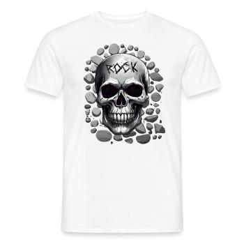 Totenkopfdesign Rockmusik - Männer T-Shirt - Weiß - Vorne - AI Model Male 178 dark (178cm)