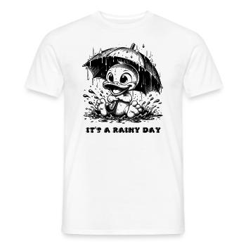 It's a rainy day - Men's T-Shirt - white - Front - AI Model Male 178 dark (178cm)