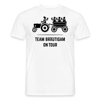 Team Bräutigam On Tour Mit Trecker (JGA / Black) - Männer T-Shirt - Weiß - Vorne - AI Model Male 178 dark (178cm)