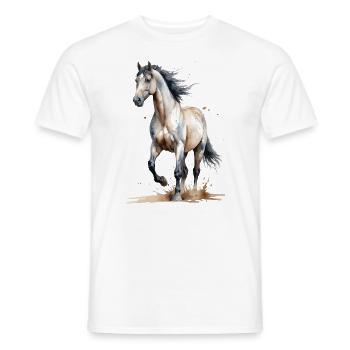 Aquarell Pferd fängt den Wind ein - Männer T-Shirt - Weiß - Vorne - AI Model Male 178 dark (178cm)